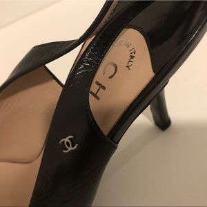 Chanel black heels.
